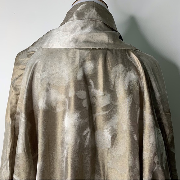 Eskandar Women's Tan Cream Silk Blend Open Front Jacket Blazer Size 1 - Picture 6 of 9